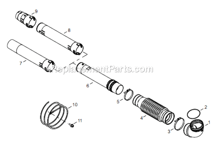Page K Diagram and Parts List for EB854 T14112001001 - T14112999999 Shindaiwa Leaf Blower / Vacuum