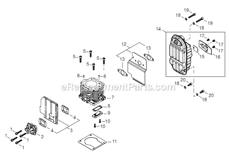 Page A Diagram and Parts List for EB854 T14211001001 - T14211999999 Shindaiwa Leaf Blower / Vacuum