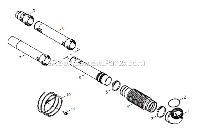 Page K Diagram and Parts List for EB854 T14211001001 - T14211999999 Shindaiwa Leaf Blower / Vacuum