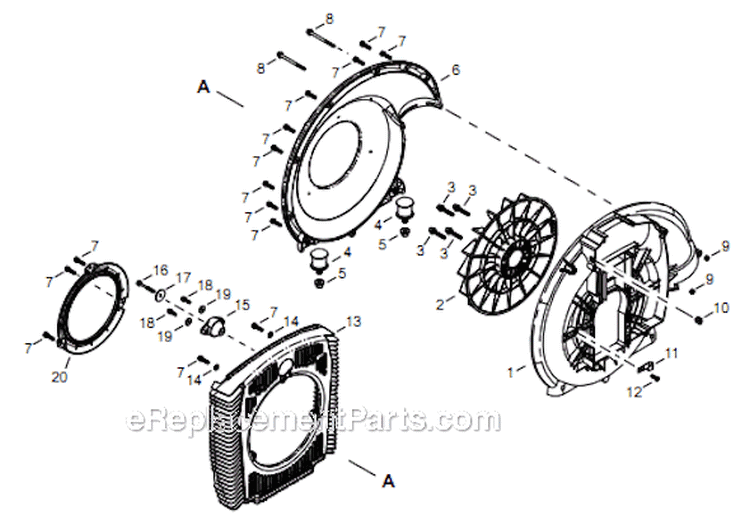 Page L Diagram and Parts List for EB854 T14211001001 - T14211999999 Shindaiwa Leaf Blower / Vacuum