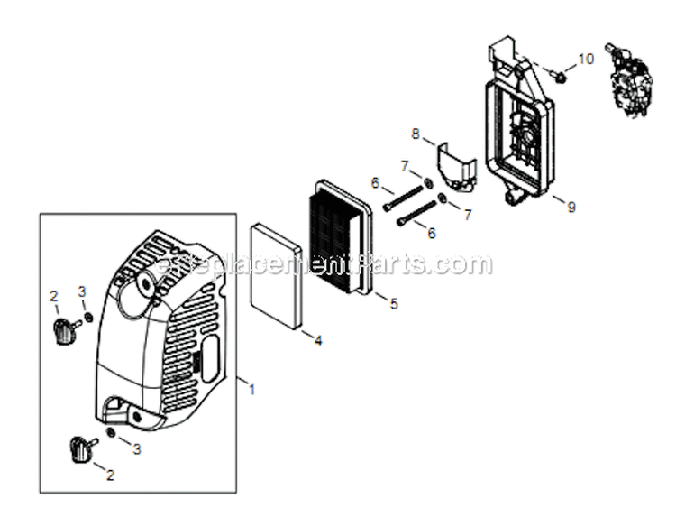Page I Diagram and Parts List for EB854 T14211001001 - T14211999999 Shindaiwa Leaf Blower / Vacuum