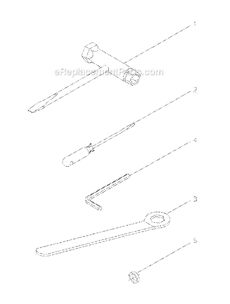 Tool Set Diagram and Parts List for EC7500  Shindaiwa Chainsaw