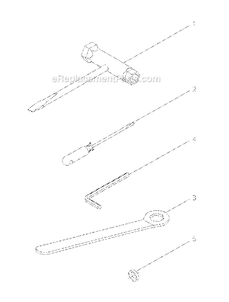 Tool Set Diagram and Parts List for EC7600  Shindaiwa Chainsaw