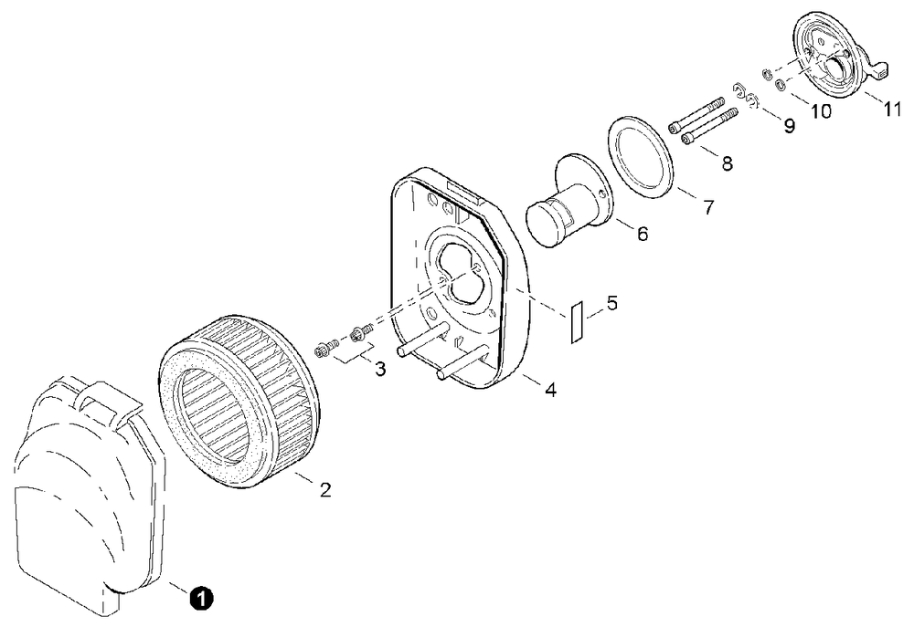 Air Filter Diagram and Parts List for EB500 P30236000000 - P30236999999 Shindaiwa Leaf Blower / Vacuum