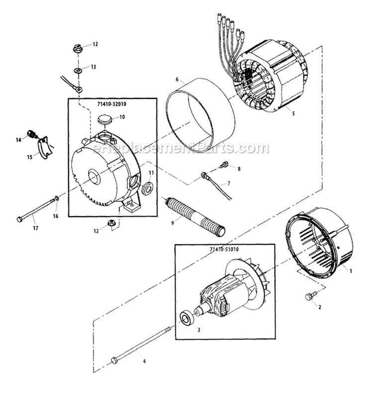 Generator Diagram and Parts List for EGR6000  Shindaiwa Generator