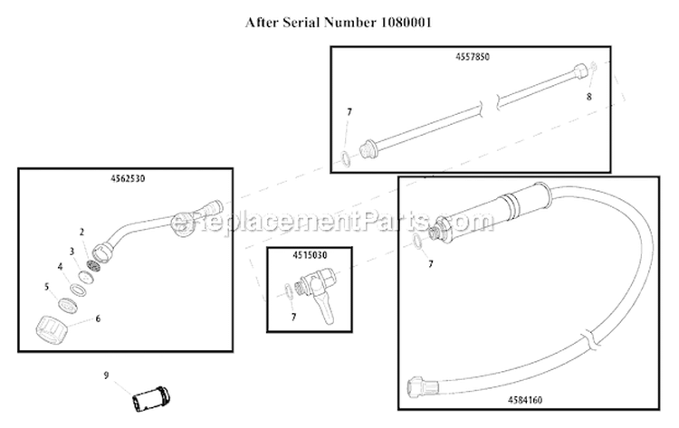 Tube, Nozzle, Valve After SN: 1080001 Diagram and Parts List for ES726  Shindaiwa Sprayer