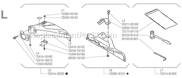 Page L Diagram and Parts List for F-18  Shindaiwa Trimmer