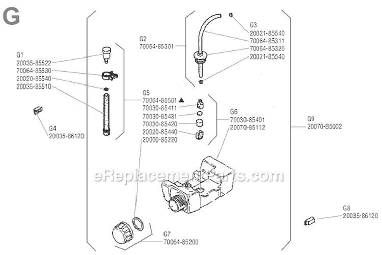 Page G Diagram and Parts List for F-18  Shindaiwa Trimmer