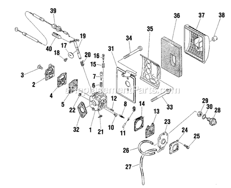 Page E Diagram and Parts List for F-20  Shindaiwa Trimmer
