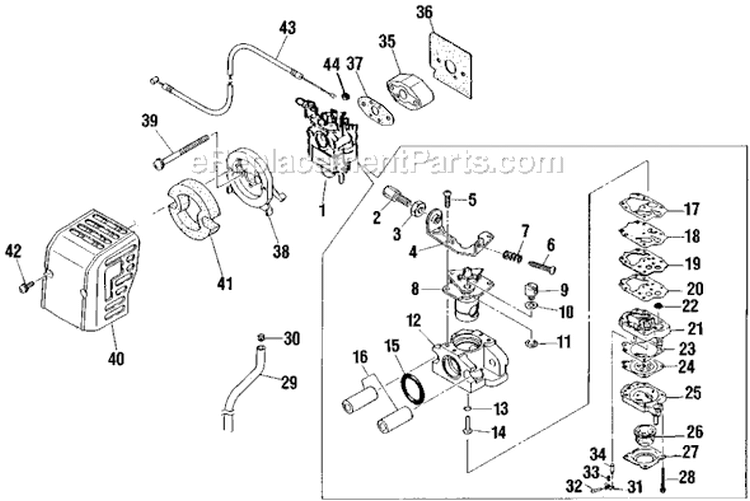 Page F Diagram and Parts List for F-21  Shindaiwa Trimmer