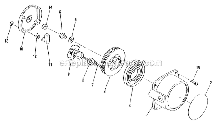 Starter Diagram and Parts List for F21  Shindaiwa Trimmer