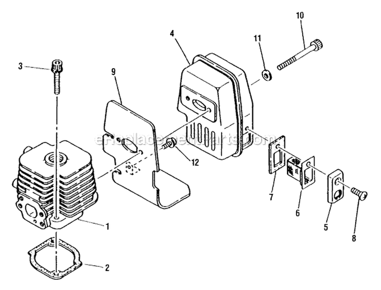 Cylinder Diagram and Parts List for F21  Shindaiwa Trimmer