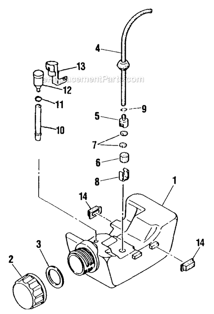 Fuel Tank Diagram and Parts List for F21  Shindaiwa Trimmer