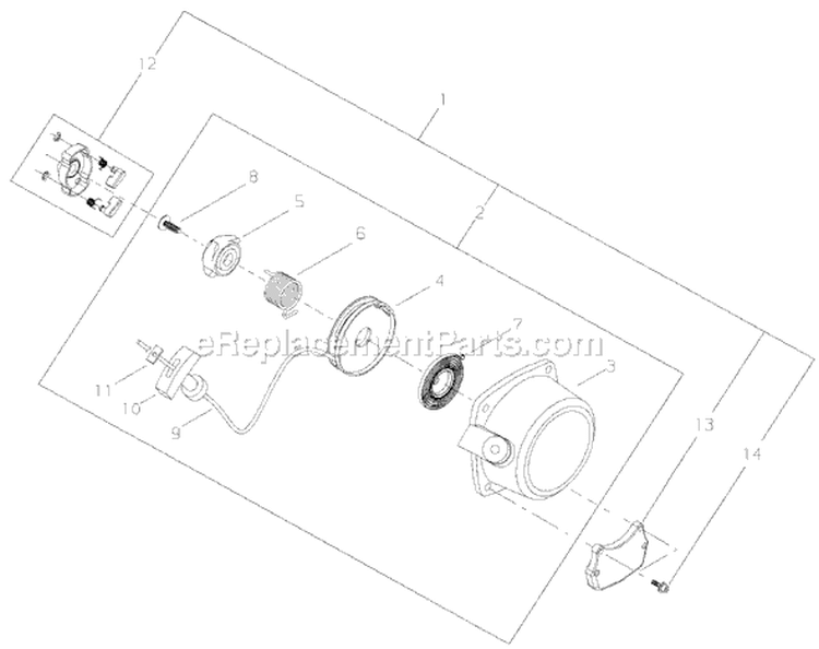 Page K Diagram and Parts List for F222EVC F222 EVC Shindaiwa Trimmer