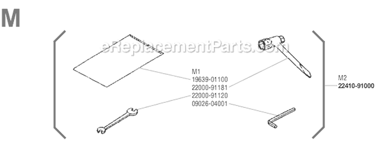 Page M Diagram and Parts List for F230  Shindaiwa Trimmer