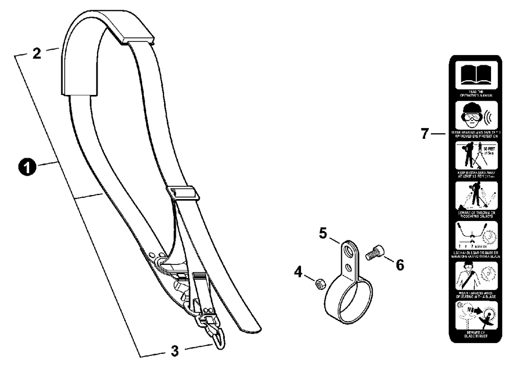 Harness - Shoulder Diagram and Parts List for 89291B 99922201604 Shindaiwa Trimmer