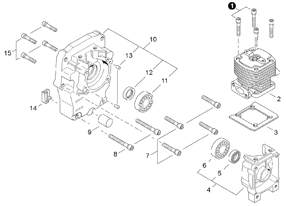 Cylinder / Crankcase Diagram and Parts List for EB500 P30236000000 - P30236999999 Shindaiwa Leaf Blower / Vacuum
