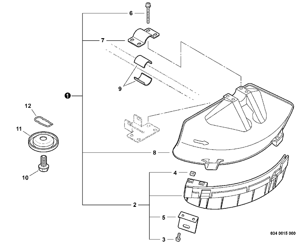Debris Shield - Plastic Diagram and Parts List for BCK-9 99922201622 Shindaiwa Trimmer