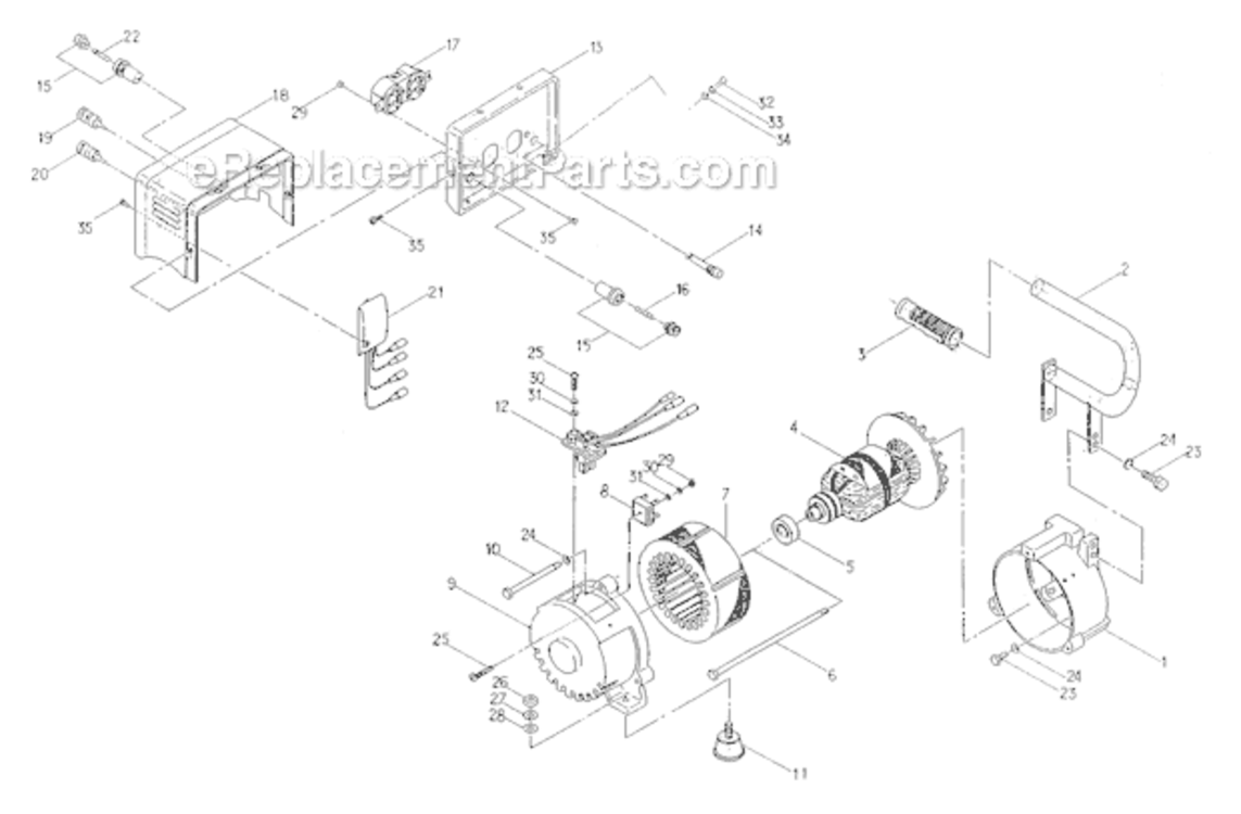 Page A Diagram and Parts List for G1000  Shindaiwa Generator