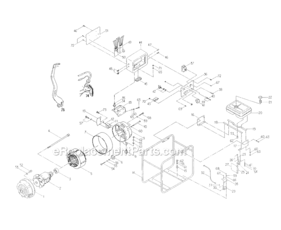 Page A Diagram and Parts List for G2000  Shindaiwa Generator
