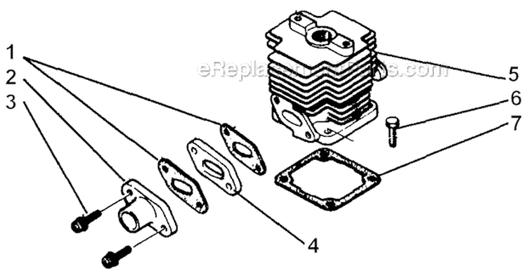 Cylinder Diagram and Parts List for GP25  Shindaiwa Water Pump