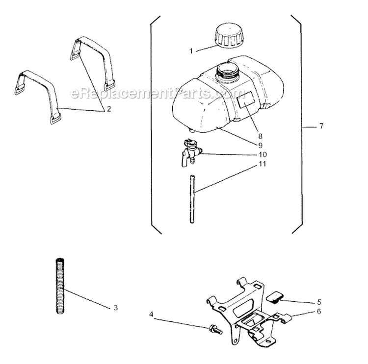 Fuel Tank Diagram and Parts List for GP25  Shindaiwa Water Pump