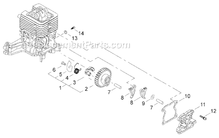 Page E Diagram and Parts List for GP3410  Shindaiwa Water Pump