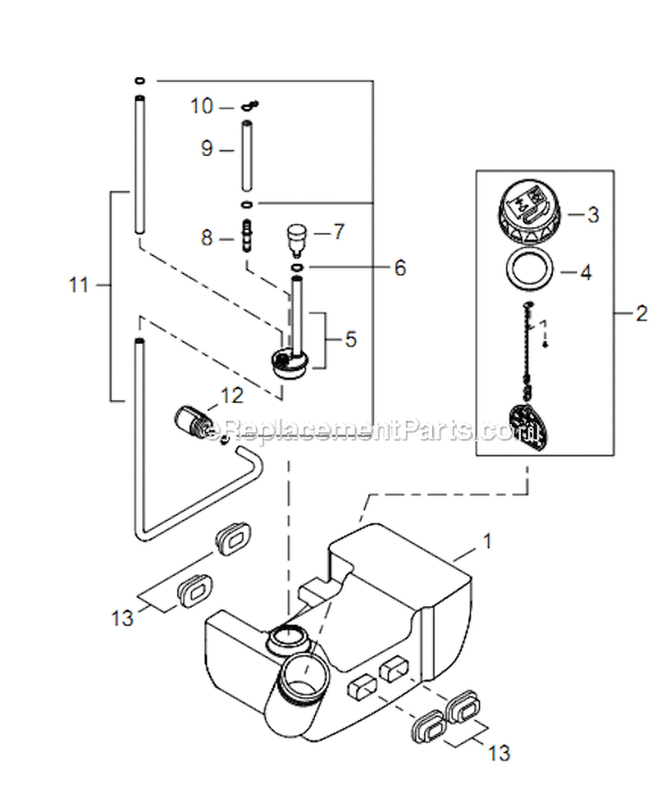 Page H Diagram and Parts List for GP344 T15912001001 - T15912999999 Shindaiwa Water Pump