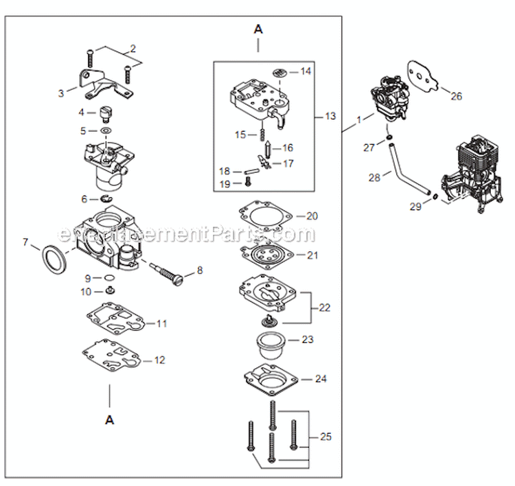 Page I Diagram and Parts List for GP344 T15912001001 - T15912999999 Shindaiwa Water Pump