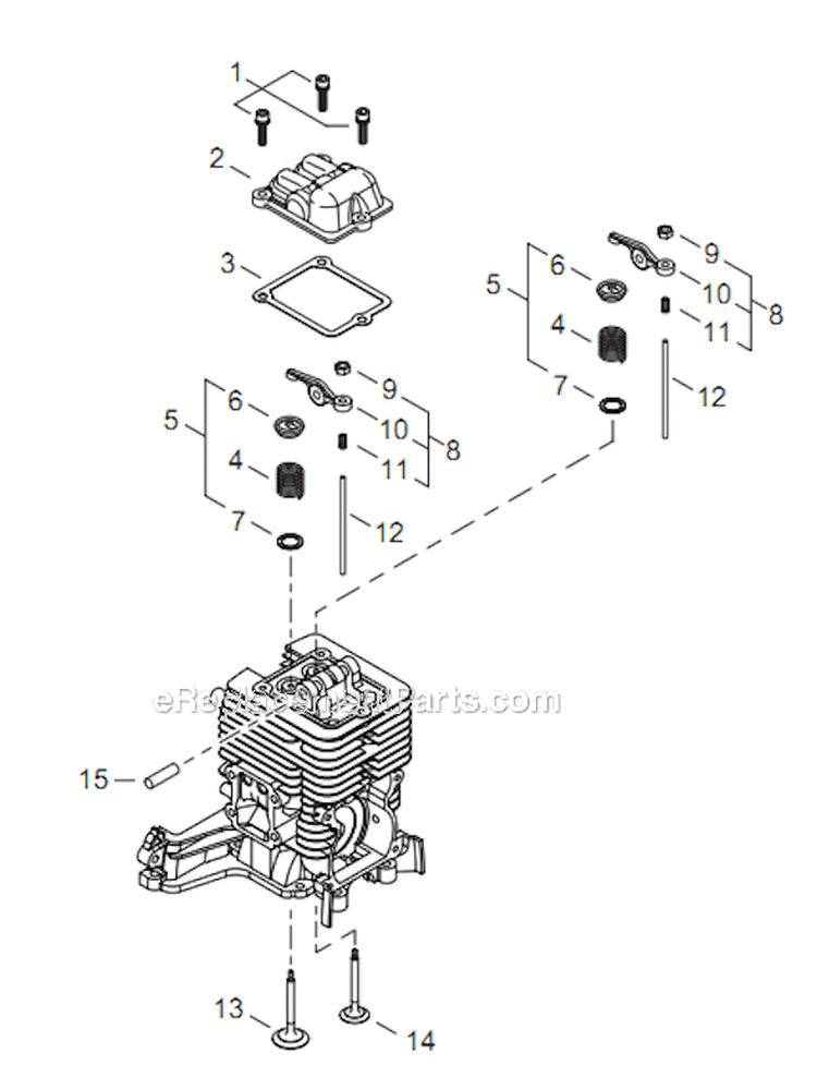 Page D Diagram and Parts List for GP344 T16011001001 - T16011999999 Shindaiwa Water Pump