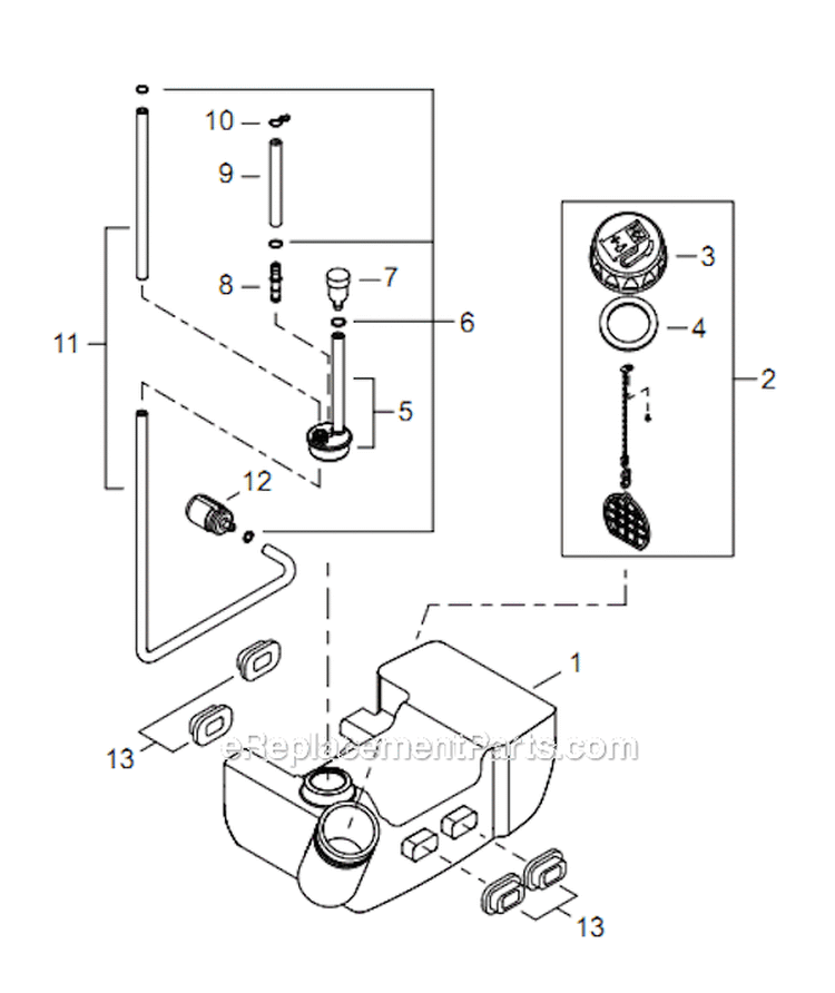 Page H Diagram and Parts List for GP344 T16011001001 - T16011999999 Shindaiwa Water Pump