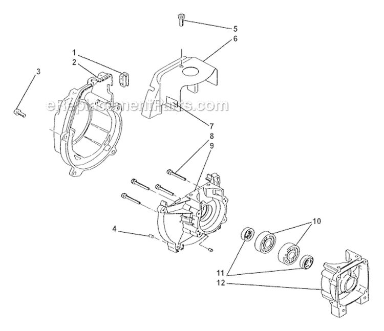 Crankcase Diagram and Parts List for GP45  Shindaiwa Water Pump