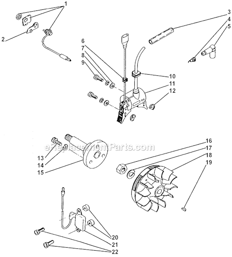 Flywheel, Ignition Diagram and Parts List for GP45  Shindaiwa Water Pump