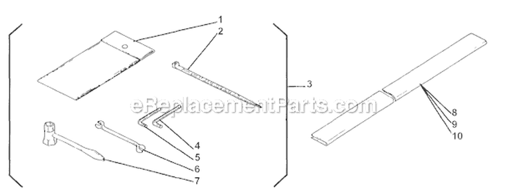 Tool Set Diagram and Parts List for HT20  Shindaiwa Hedge Trimmer