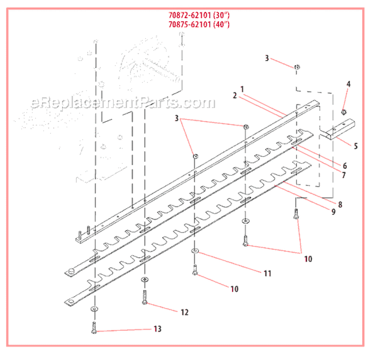 Page I Diagram and Parts List for HT230  Shindaiwa Hedge Trimmer