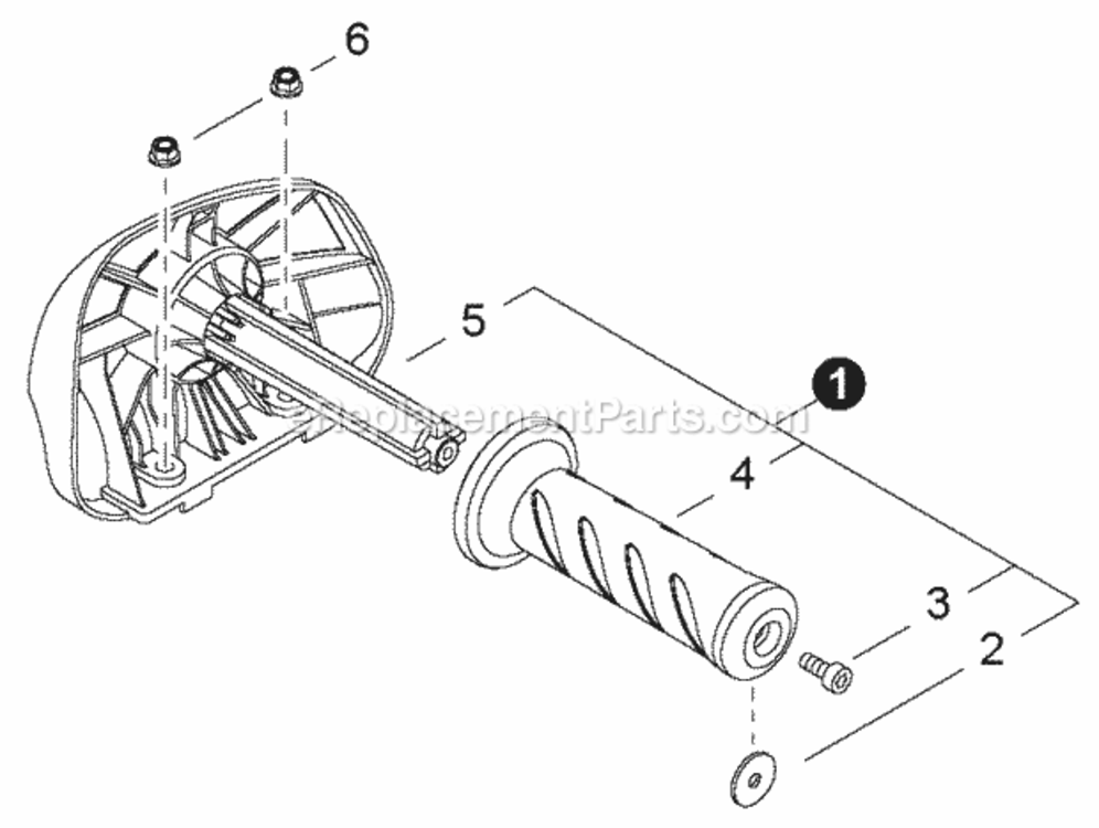 Front_Handle Diagram and Parts List for HT232 T23111001001 - T23111999999 Shindaiwa Hedge Trimmer