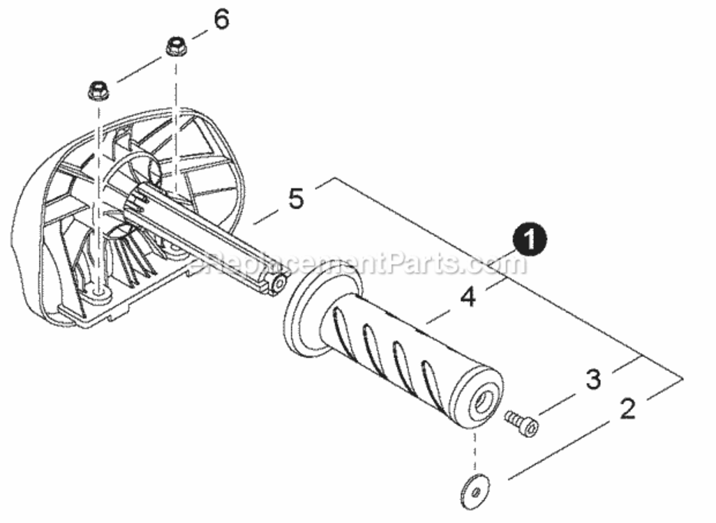 Front_Handle Diagram and Parts List for HT232 T25113001001 - T25113999999 Shindaiwa Hedge Trimmer