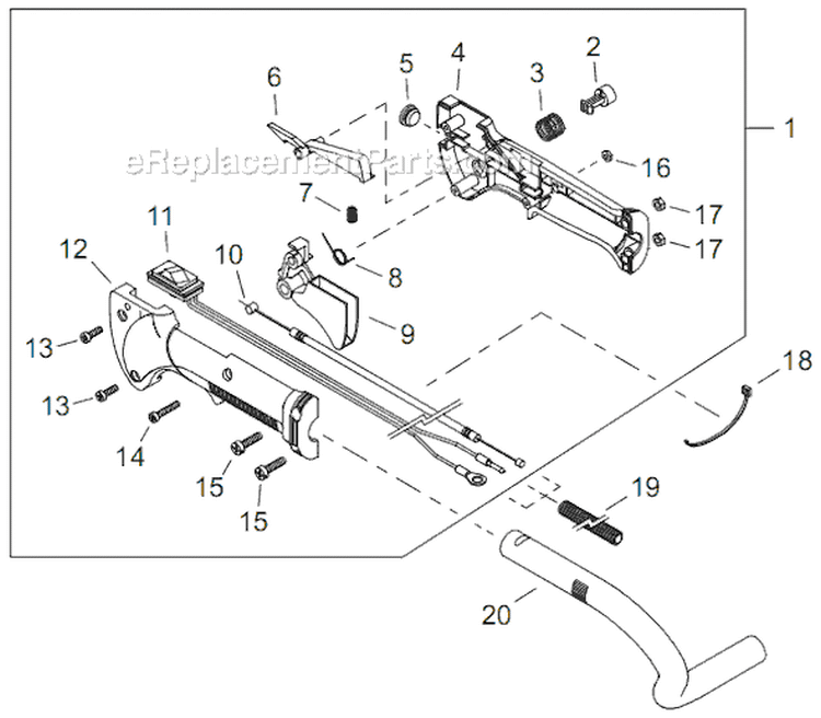 Page N Diagram and Parts List for HT2510  Shindaiwa Hedge Trimmer