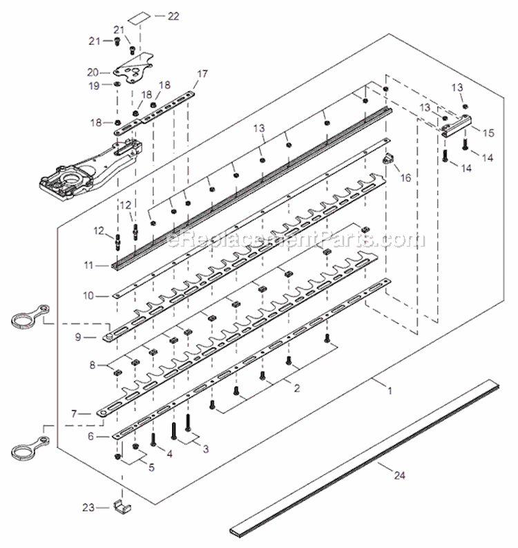 Page O Diagram and Parts List for HT2510  Shindaiwa Hedge Trimmer