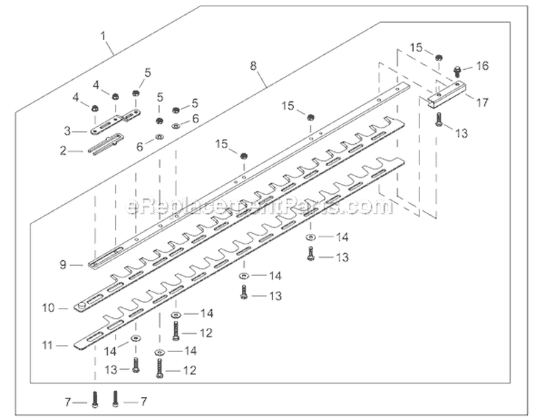 Page S Diagram and Parts List for HT2510  Shindaiwa Hedge Trimmer