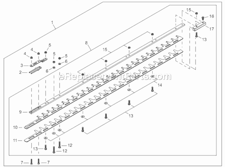 Page T Diagram and Parts List for HT2510  Shindaiwa Hedge Trimmer