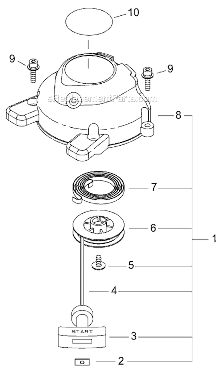 Page H Diagram and Parts List for HT2510  Shindaiwa Hedge Trimmer