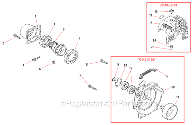 Page C Diagram and Parts List for LE230  Shindaiwa Edger
