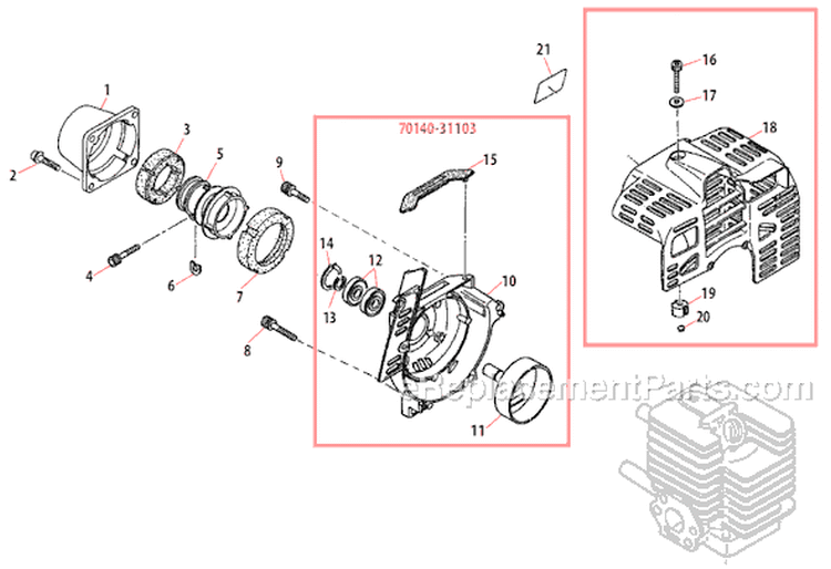 Page B Diagram and Parts List for LE231  Shindaiwa Edger
