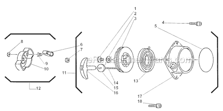 Starter Diagram and Parts List for LE250  Shindaiwa Edger