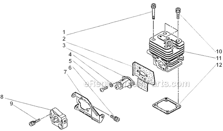 Cylinder Housing Diagram and Parts List for LE250  Shindaiwa Edger