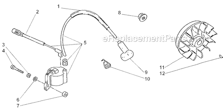 Ignition Diagram and Parts List for LE250  Shindaiwa Edger