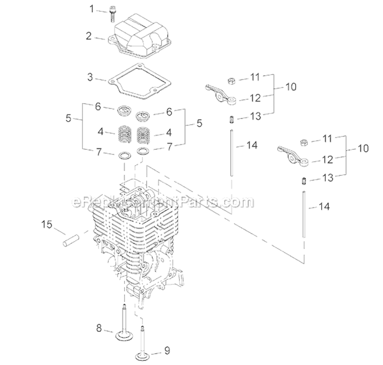 Valve Train Diagram and Parts List for LE2510  Shindaiwa Edger
