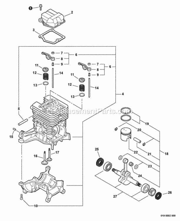 Cylinder_Valve_Train_Piston_Kit Diagram and Parts List for LE254 T13212001001 - T13212999999 Shindaiwa Edger
