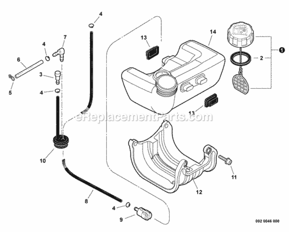 Fuel_System Diagram and Parts List for LE254 T13311001001 - T13311999999 Shindaiwa Edger